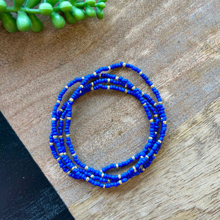 Royal Blue Tiny Bead 4 Bracelet Set