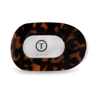 Tortoise Large Flat Round Teleties Clip