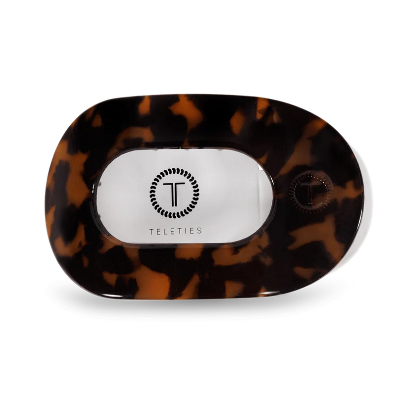 Tortoise Large Flat Round Teleties Clip