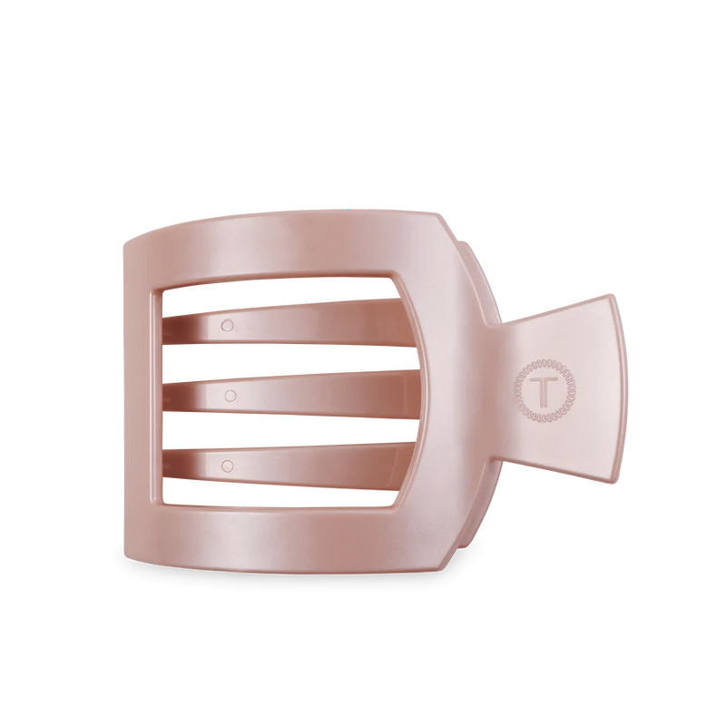 Pearly Pink Large Flat Square Teleties Clip