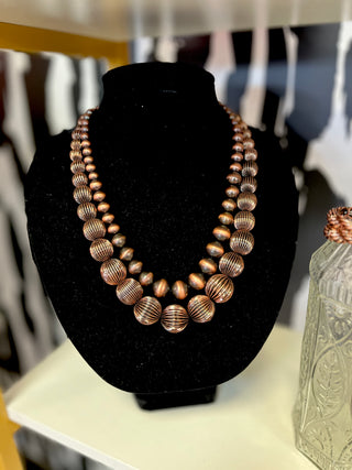 Navarro Copper Cascading Bead Necklace