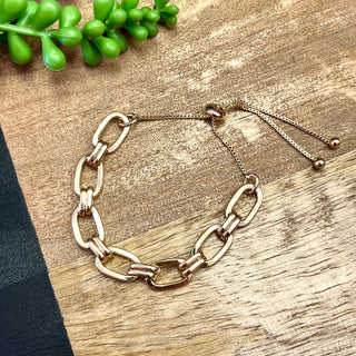 Gold Chain Link Adjustable Bracelet