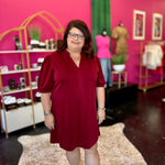 Maroon Essentials Shortsleeve Dress