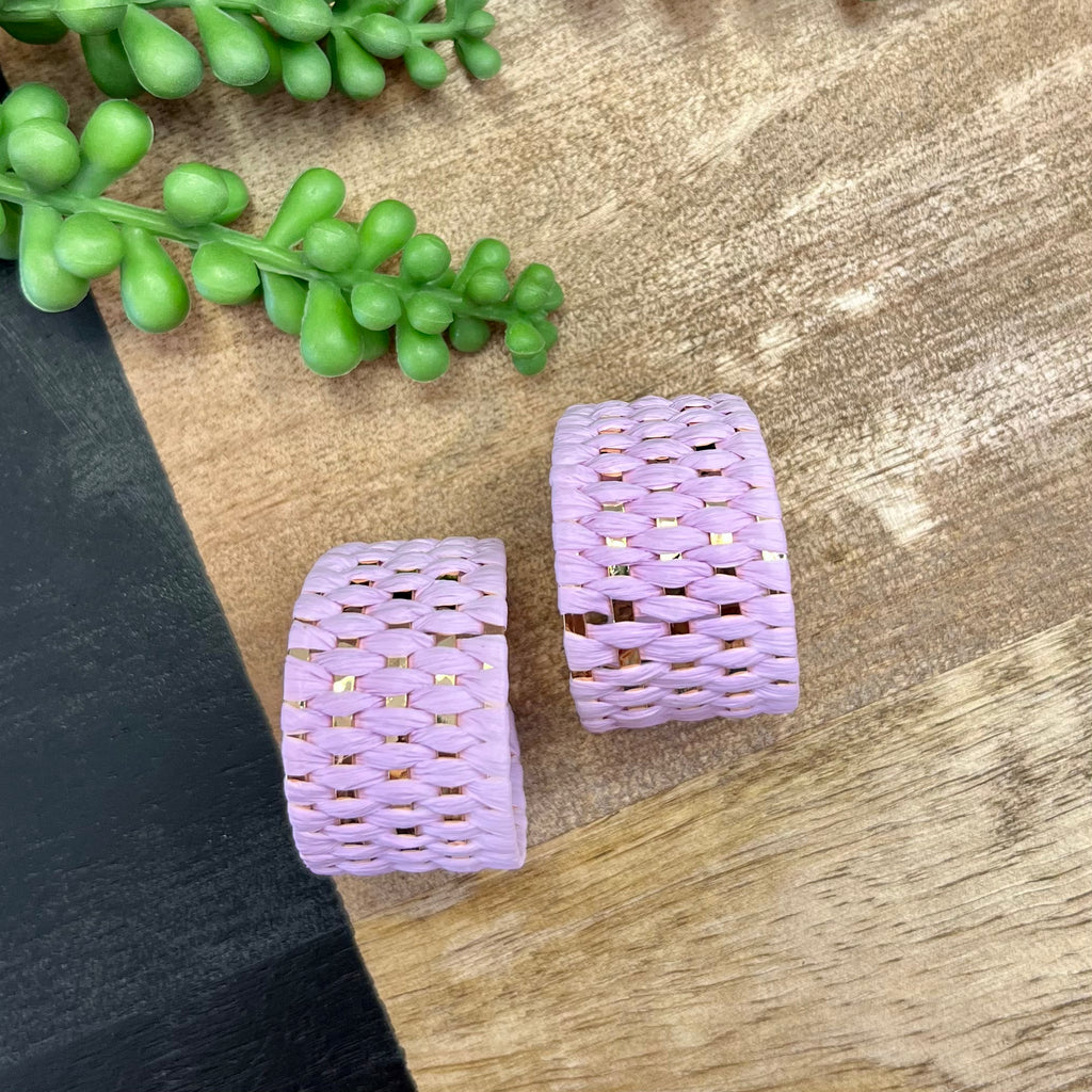 Lilac Woven Wide Hoop Earring