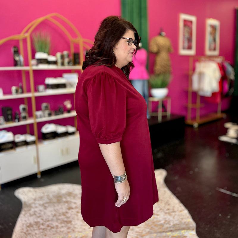 Maroon Essentials Shortsleeve Dress
