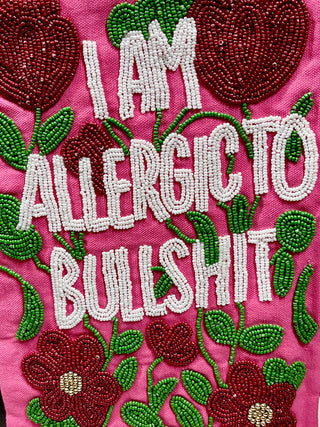 Pink Bullshit Beaded Tea Towel