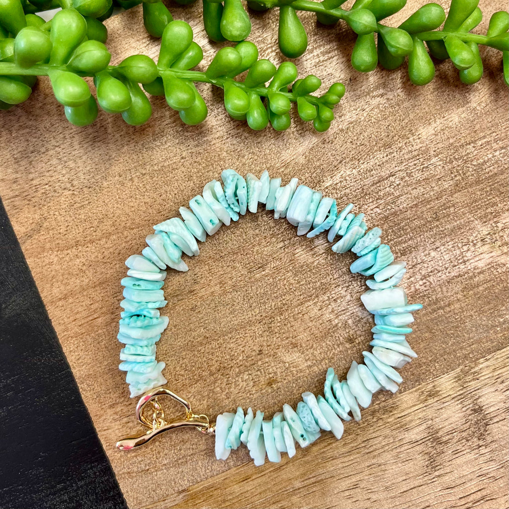 Turq Conch Shell Bracelet