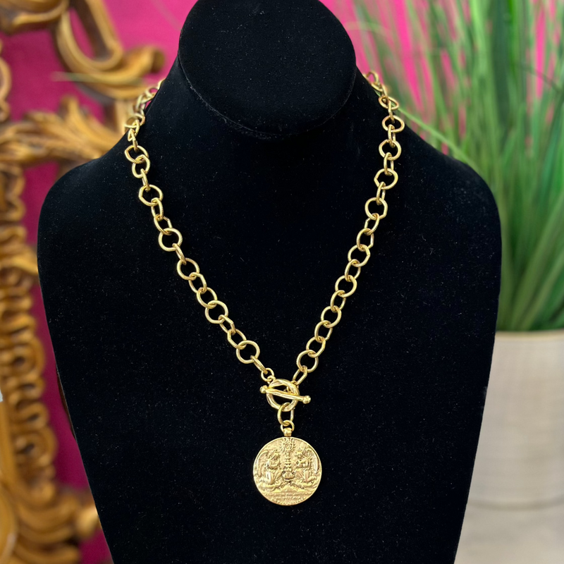 LNL Deer Coin Chain Necklace