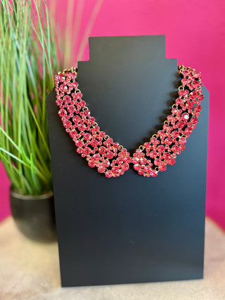 Pink Crystal Bling Collar Necklace