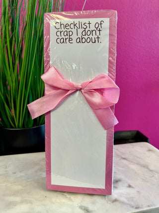Checklist Long Note Pad