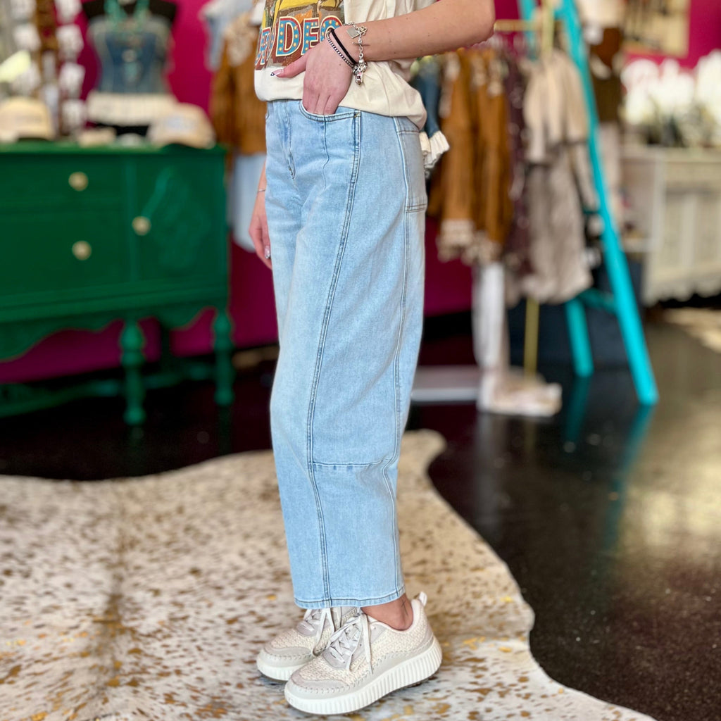 Ice Denim Hybrid Barrel Jean