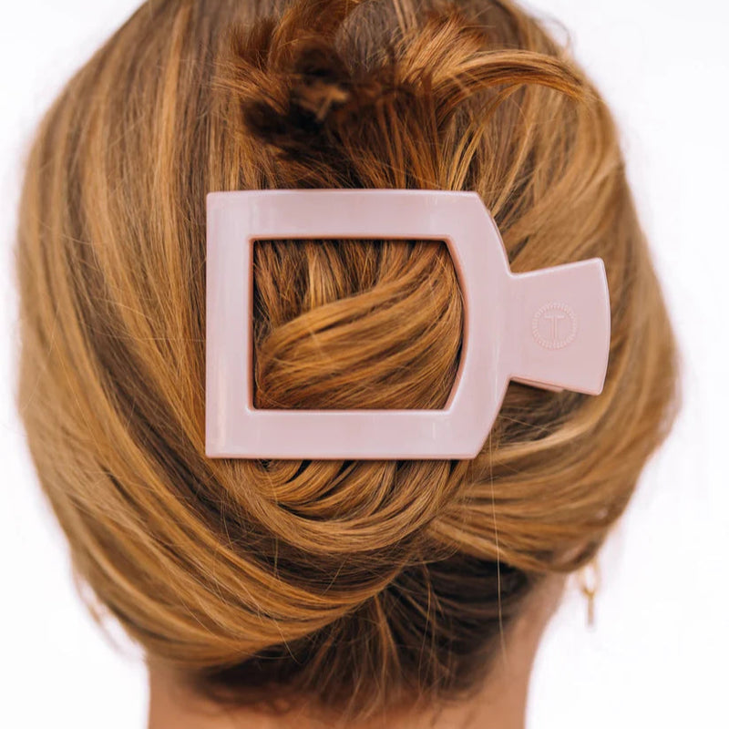 Pearly Pink Medium Flat Square Clip