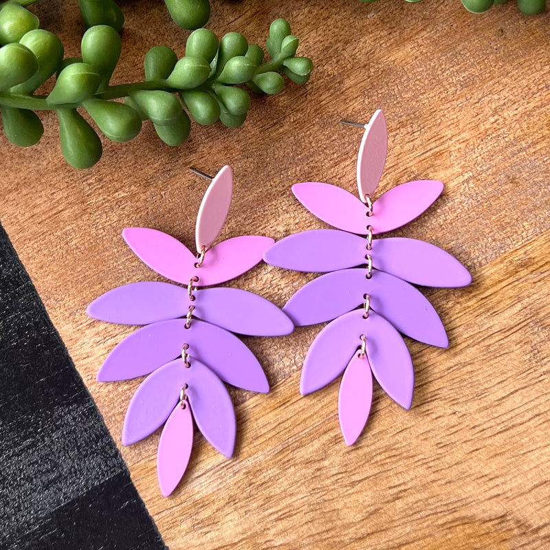 Lilac Tone Leaf Earring