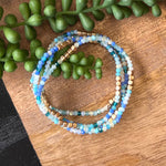 Blue Tone Tiny Bead Bracelet Set