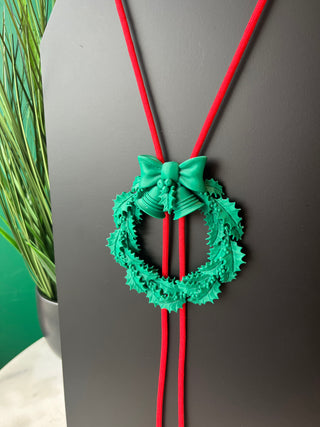 Christmas Wreath Bolo Necklace by Rahya