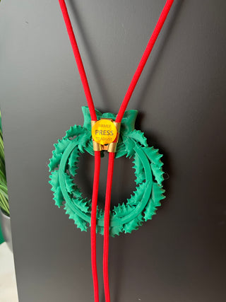 Christmas Wreath Bolo Necklace by Rahya