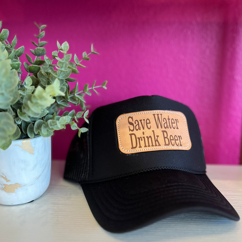 Save Water Drink Beer Black Trucker Hat