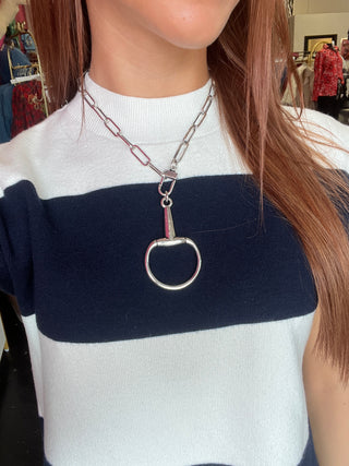 Silver Large Horsebit Chain Necklace