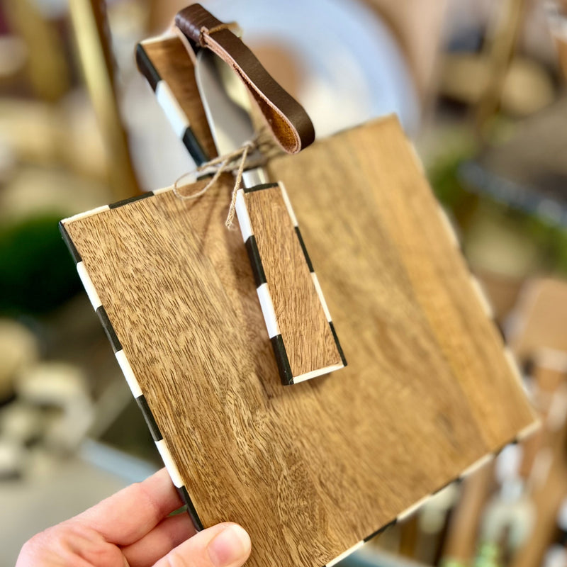 Mini Wood & Check Square Board
