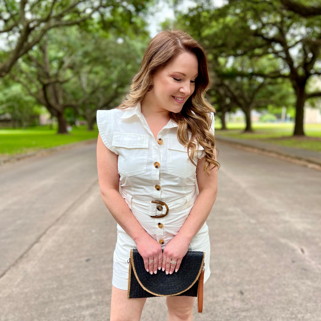 White Denim Romper