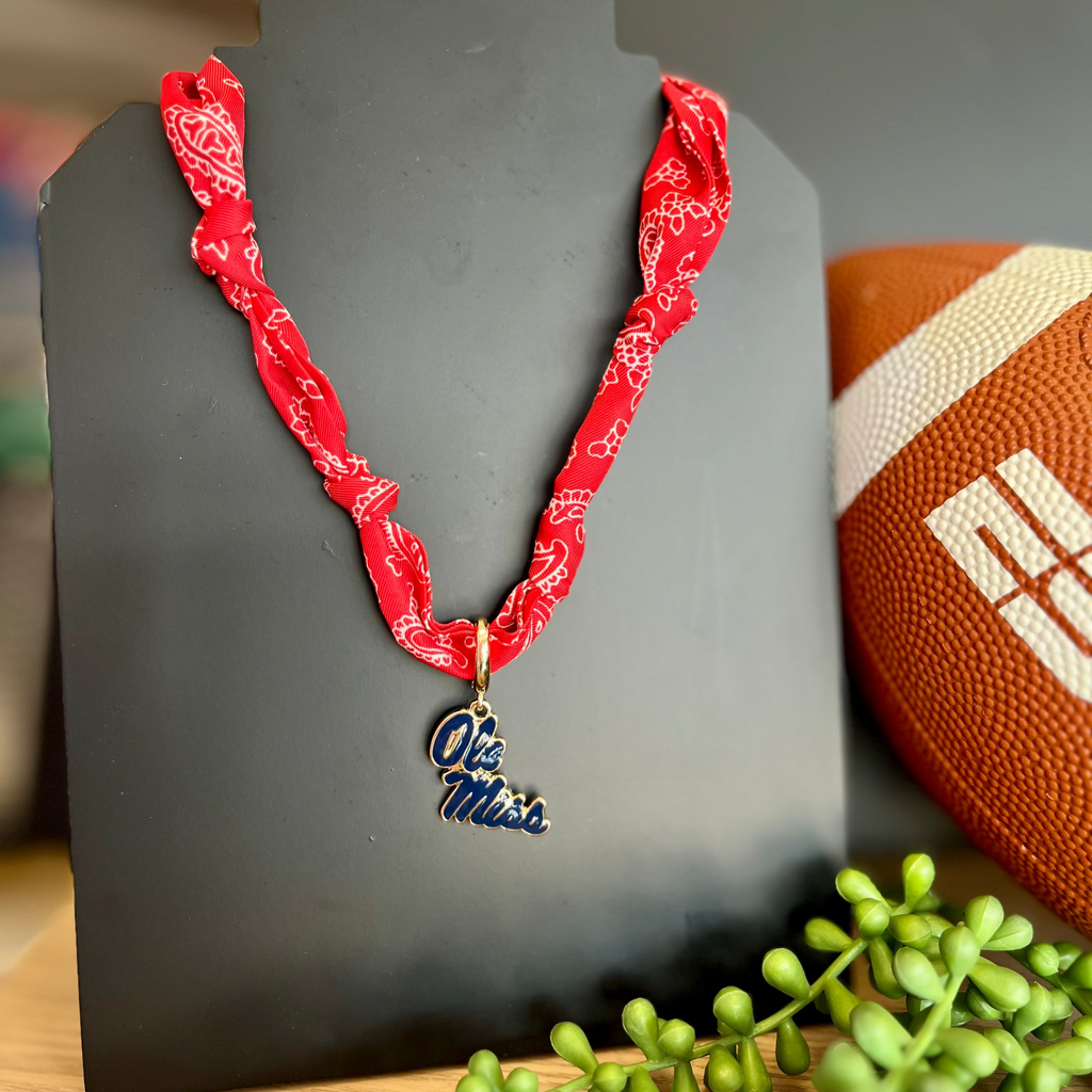 Ole Miss Scarf Necklace