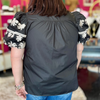 Black & Cream Embroidery Top