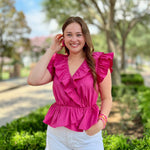 Samantha Hot Pink Ruffle Top