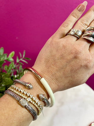 Ivory & Gold Color Block Bangle