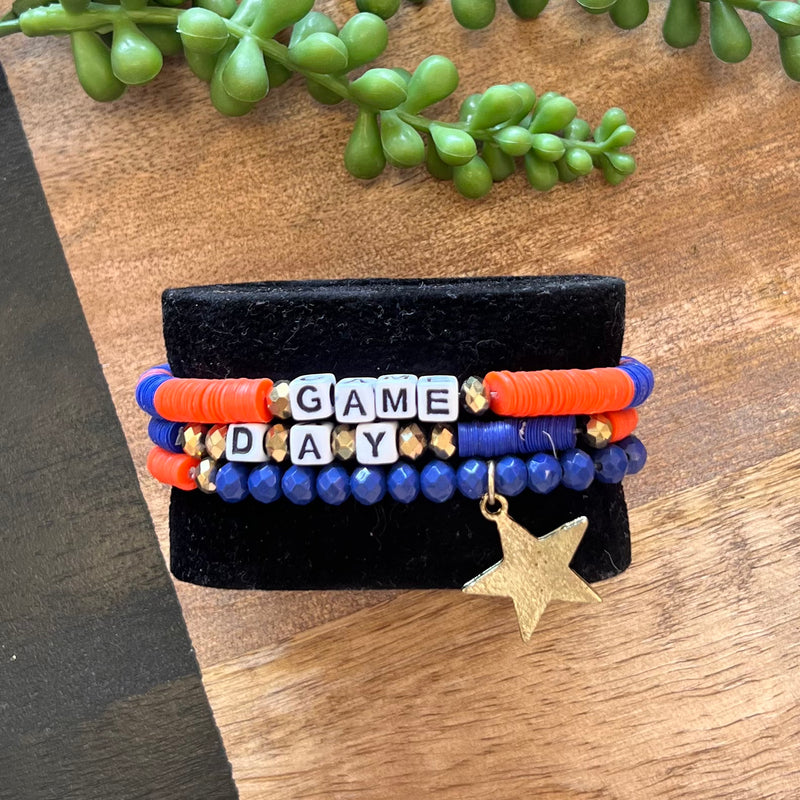 Royal & Orange Gameday Bracelet Set