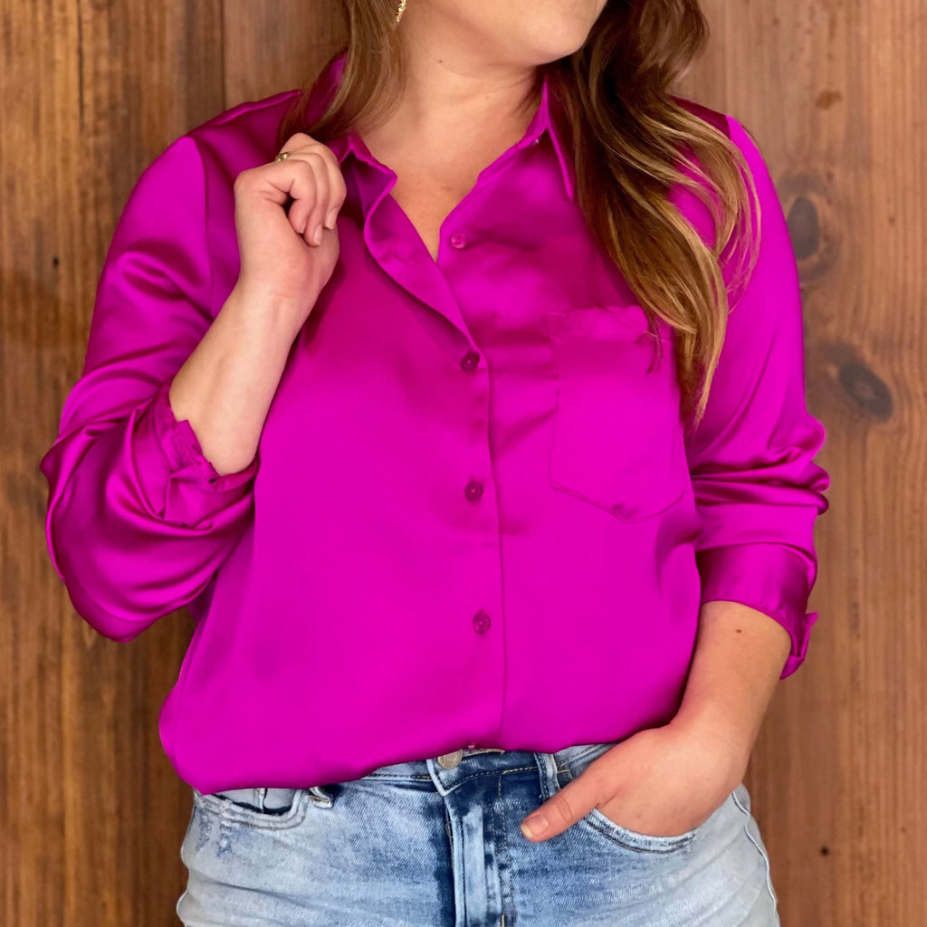 Sassy in Satin Orchid Pink Top