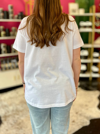 Lime Green Check Deer Hi Low Tee