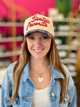 Santa's Favorite Plaid Baseball Hat