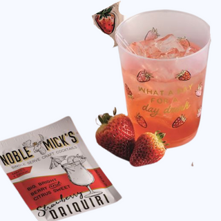 Strawberry Daiquiri Cocktail Cups & Mix Set