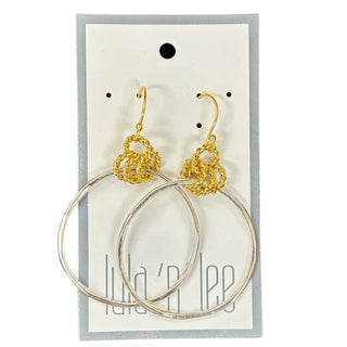 LNL Silver & Gold Rope Circle Earrings