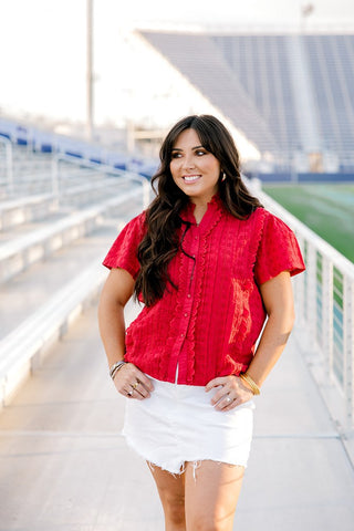 Lilly Red Eyelet Top