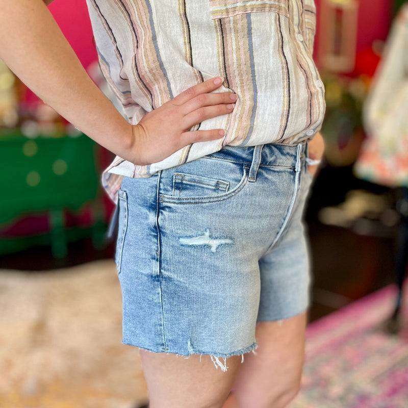 Fairplay Mid Rise Denim Shorts