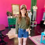 Sugar Dark Denim Utility Shorts