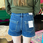 Sugar Dark Denim Utility Shorts