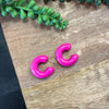 Hot Pink Thick Sm Hoop Earrings