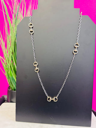 Mixed Metal Horsebit Layering Necklace