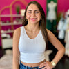 White Reversible Neckline Seamless Tank