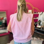Light Pink & White Striped Crystal Top