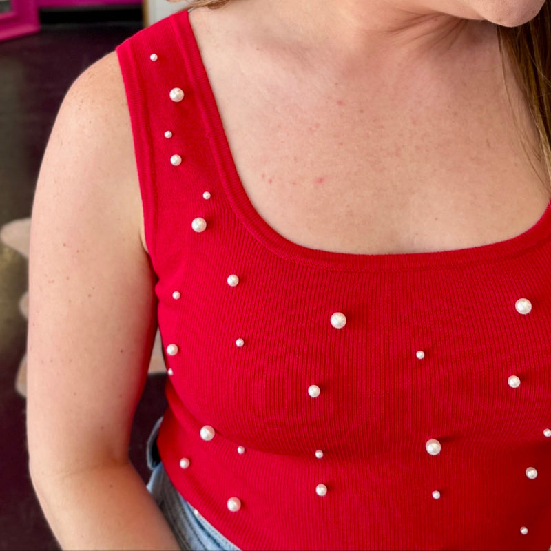 Red & Scattered Pearl Tank