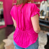 Hot Pink Pleated Waist Top