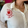 White & Red Horseshoe Top