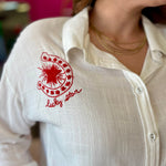 White & Red Horseshoe Top