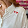 White & Red Horseshoe Top