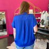 Royal Blue Satin Collar Top