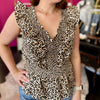 Leopard Smocked Peplum Top