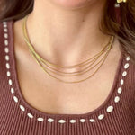 Gold 5 Strand Layering Necklace - Water Resistant
